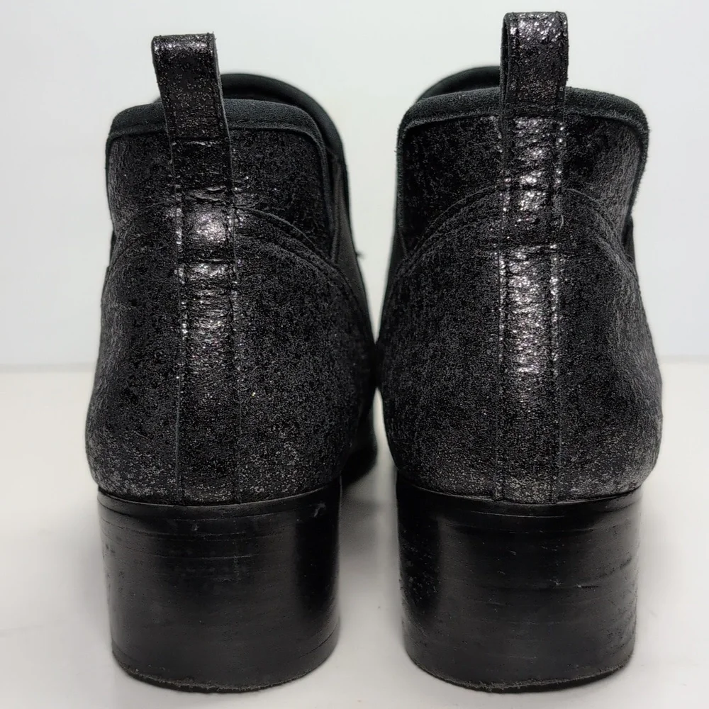 Donald Pliner Darla black glitter ankle boorie boots womans size 6.5